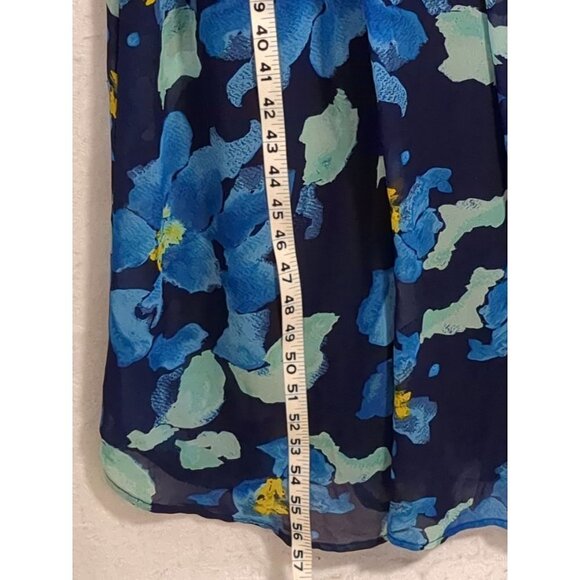 Charming Charlie Maxi Dress Womens Small Blue Floral Sleeveless Long - Picture 8 of 10